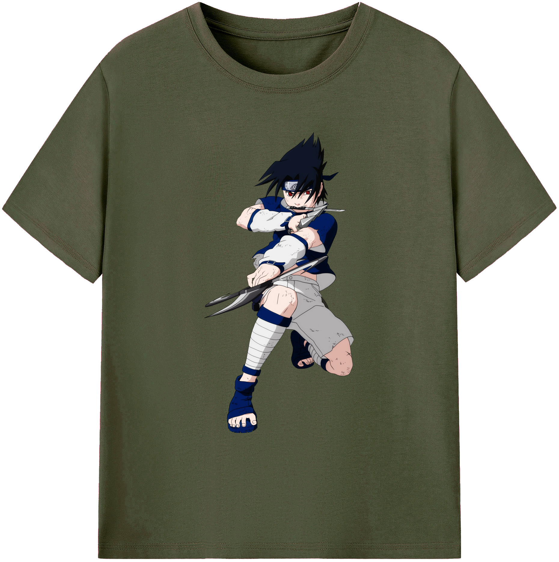 （画像用） NARUTO -ナルト- うちは サスケ Uchiha Sasuke 綿100％ メンズ半袖Tシャツ｜肌触りやわらか＆通気性